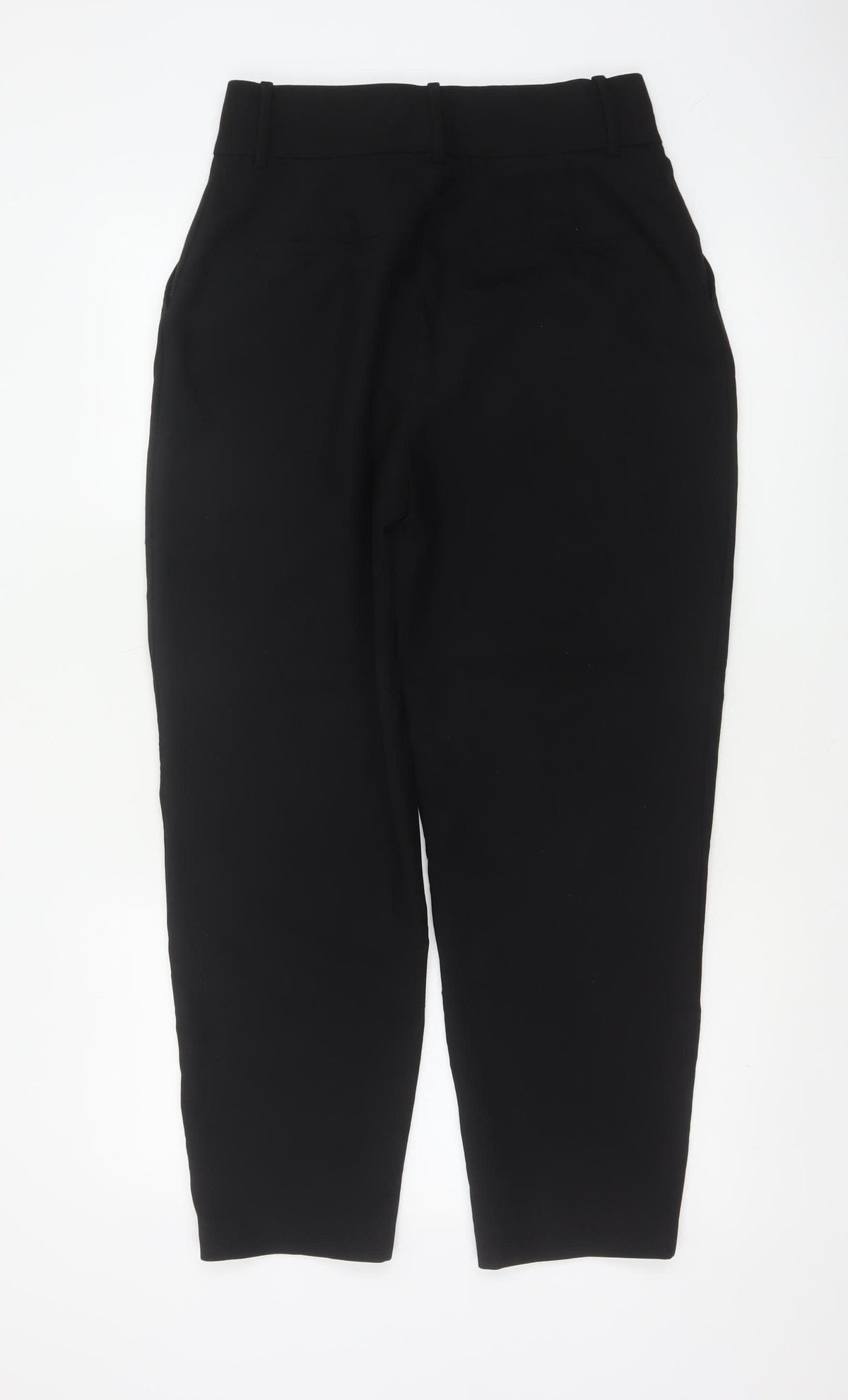 Zara Women's Black UK 12 High Rise Tapered Tailored Trousers