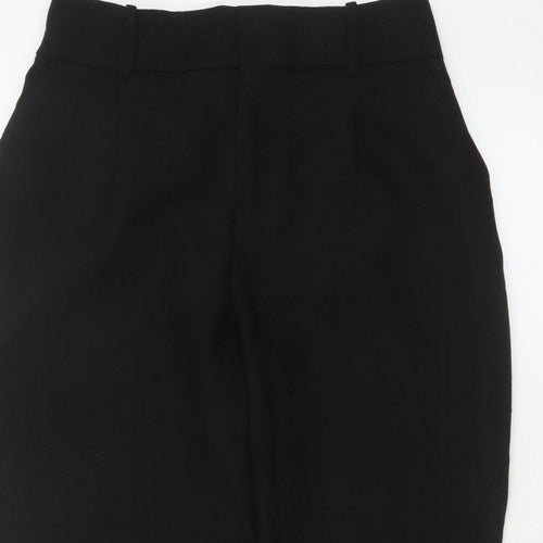 Zara Women's Black UK 12 High Rise Tapered Tailored Trousers