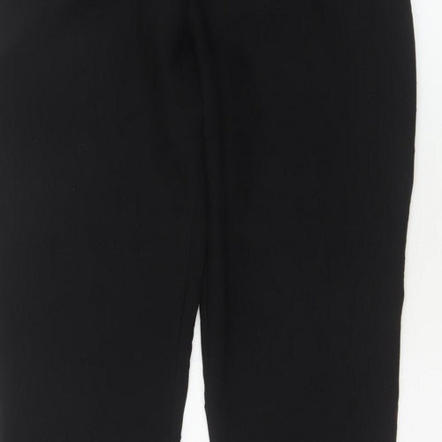 Zara Women's Black UK 12 High Rise Tapered Tailored Trousers