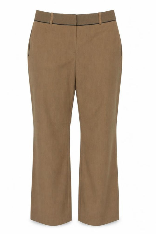 Next Women Brown Size 16R Straight Tailored Work Trousers Pockets
