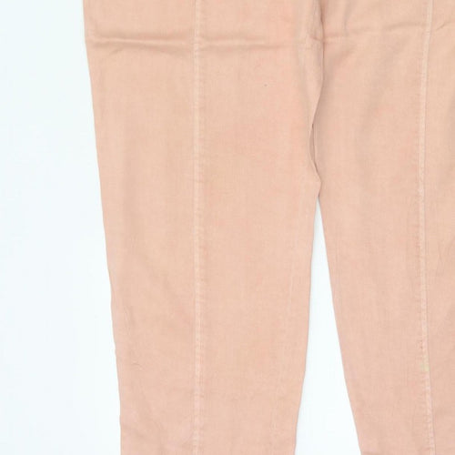 White Stuff Women Pink Size 14 Cargo Tapered Linen Blend Trousers
