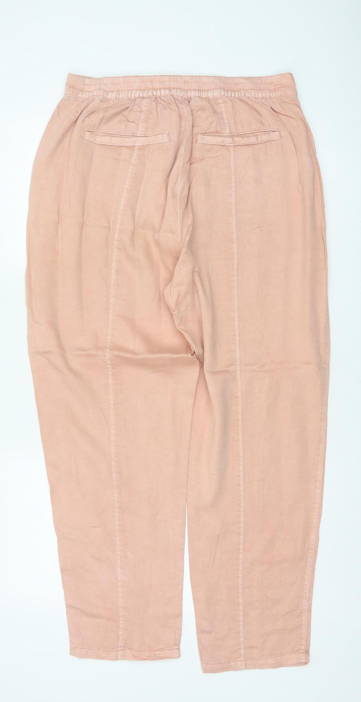 White Stuff Women Pink Size 14 Cargo Tapered Linen Blend Trousers