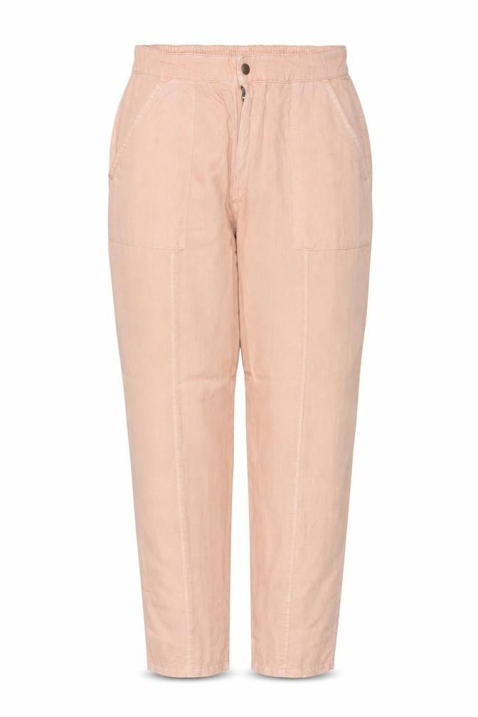 White Stuff Women Pink Size 14 Cargo Tapered Linen Blend Trousers