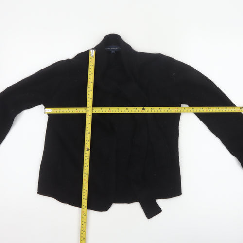 Bench Connection Women Black M Lambswool Blend Wrap Cardigan Long Sleeve