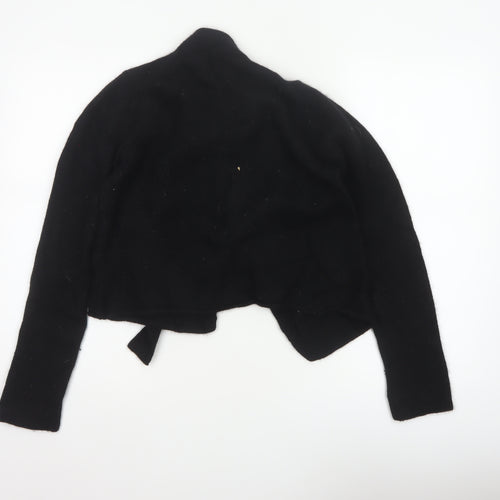 Bench Connection Women Black M Lambswool Blend Wrap Cardigan Long Sleeve