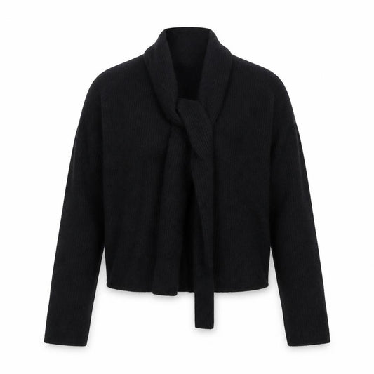 Bench Connection Women Black M Lambswool Blend Wrap Cardigan Long Sleeve