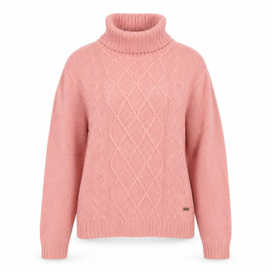 Roadster Women Pink S Cable-Knit Roll Neck Acrylic Jumper