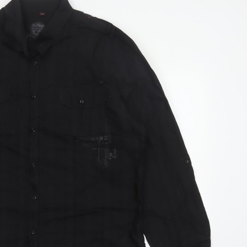 Additional view of River Island Men’s Black 2XL Extra-Slim Cotton Button-Up Shirt