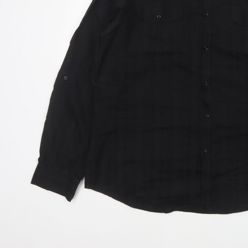 Additional view of River Island Men’s Black 2XL Extra-Slim Cotton Button-Up Shirt