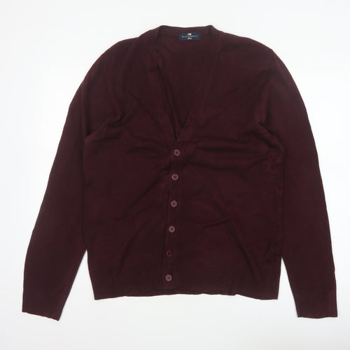 Marks and Spencer Blue Harbour Men Brown L V-Neck Button Cardigan