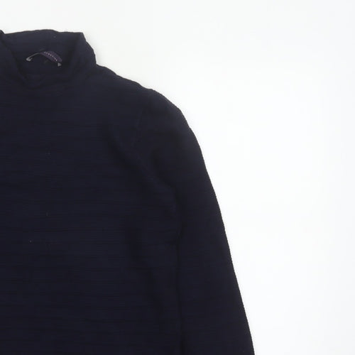 Marks and Spencer Women Blue Size 14 Cowl Neck Knit Jumper