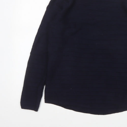 Marks and Spencer Women Blue Size 14 Cowl Neck Knit Jumper