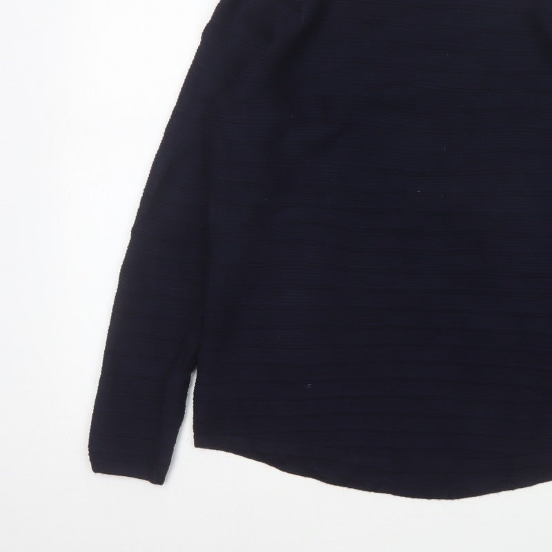 Marks and Spencer Women Blue Size 14 Cowl Neck Knit Jumper
