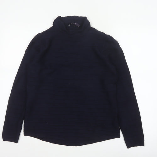 Marks and Spencer Women Blue Size 14 Cowl Neck Knit Jumper