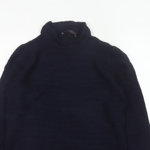 Marks and Spencer Women Blue Size 14 Cowl Neck Knit Jumper