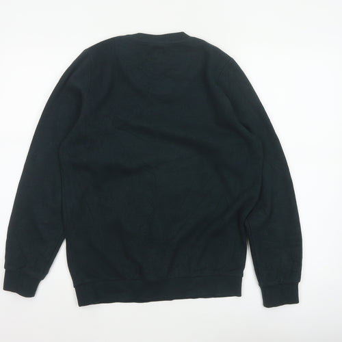 Paulmark Men's Black Size S V-Neck Fine Knit Long Sleeve Jumper
