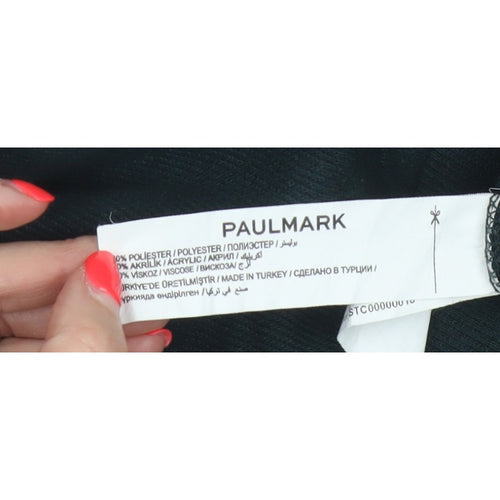 Paulmark Men's Black Size S V-Neck Fine Knit Long Sleeve Jumper