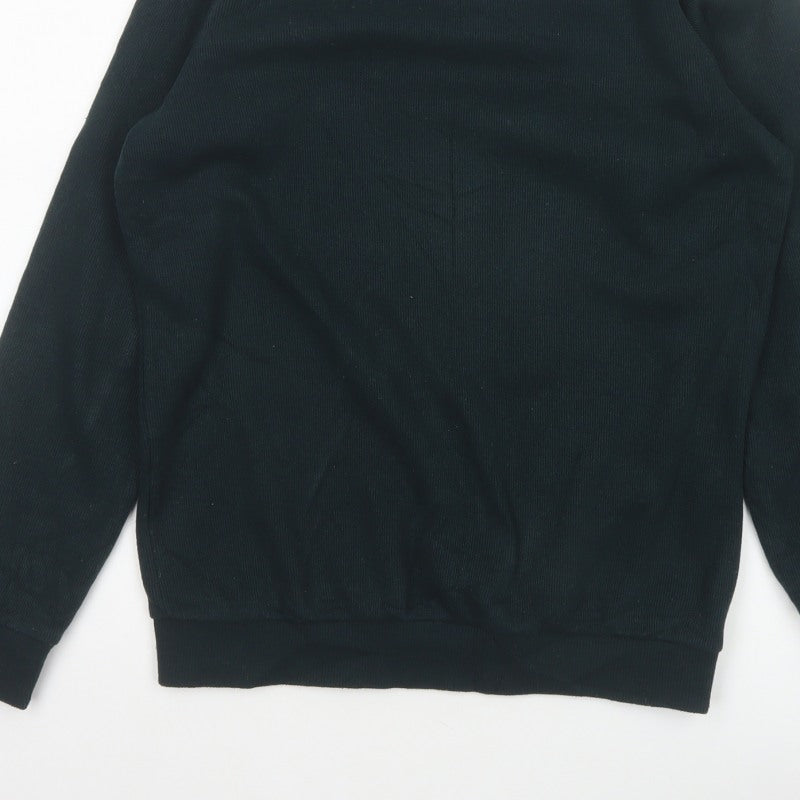 Paulmark Men's Black Size S V-Neck Fine Knit Long Sleeve Jumper