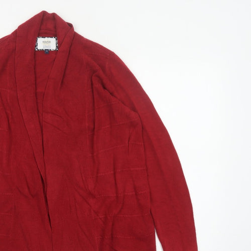 Maine New England Women’s Red Open Cardigan Size 14 Long Sleeve Knit