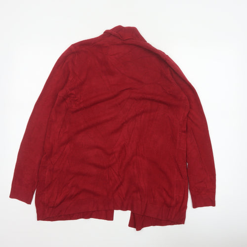 Maine New England Women’s Red Open Cardigan Size 14 Long Sleeve Knit