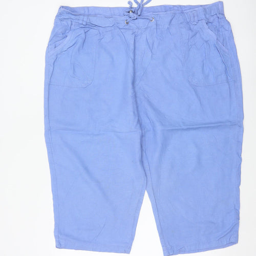 BM Casual Women’s Blue Size 22 Cropped Drawstring Pocket Trousers