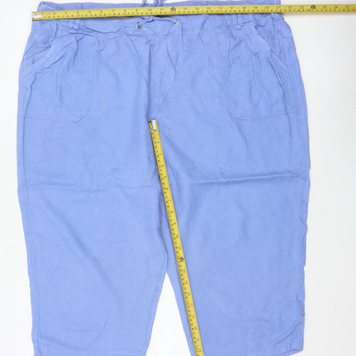 BM Casual Women’s Blue Size 22 Cropped Drawstring Pocket Trousers