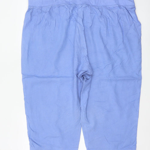BM Casual Women’s Blue Size 22 Cropped Drawstring Pocket Trousers
