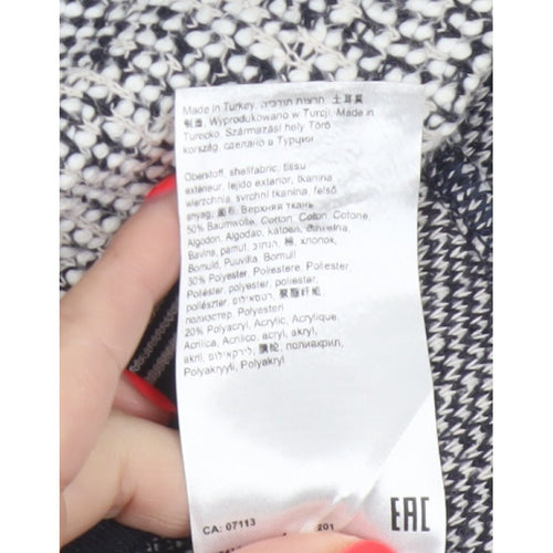 Betty Barclay Women Black White UK 14 Bomber Jacket Full Zip Knit