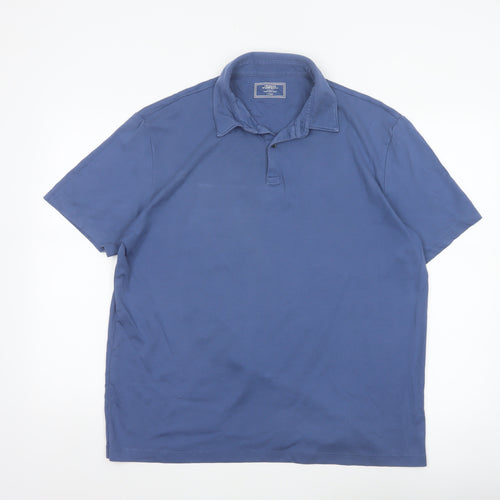 Charles Tyrwhitt Men’s Blue Large 100% Cotton Short Sleeve Polo Shirt