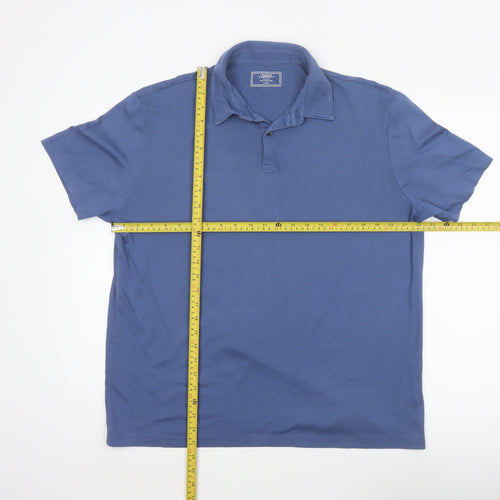 Charles Tyrwhitt Men’s Blue Large 100% Cotton Short Sleeve Polo Shirt