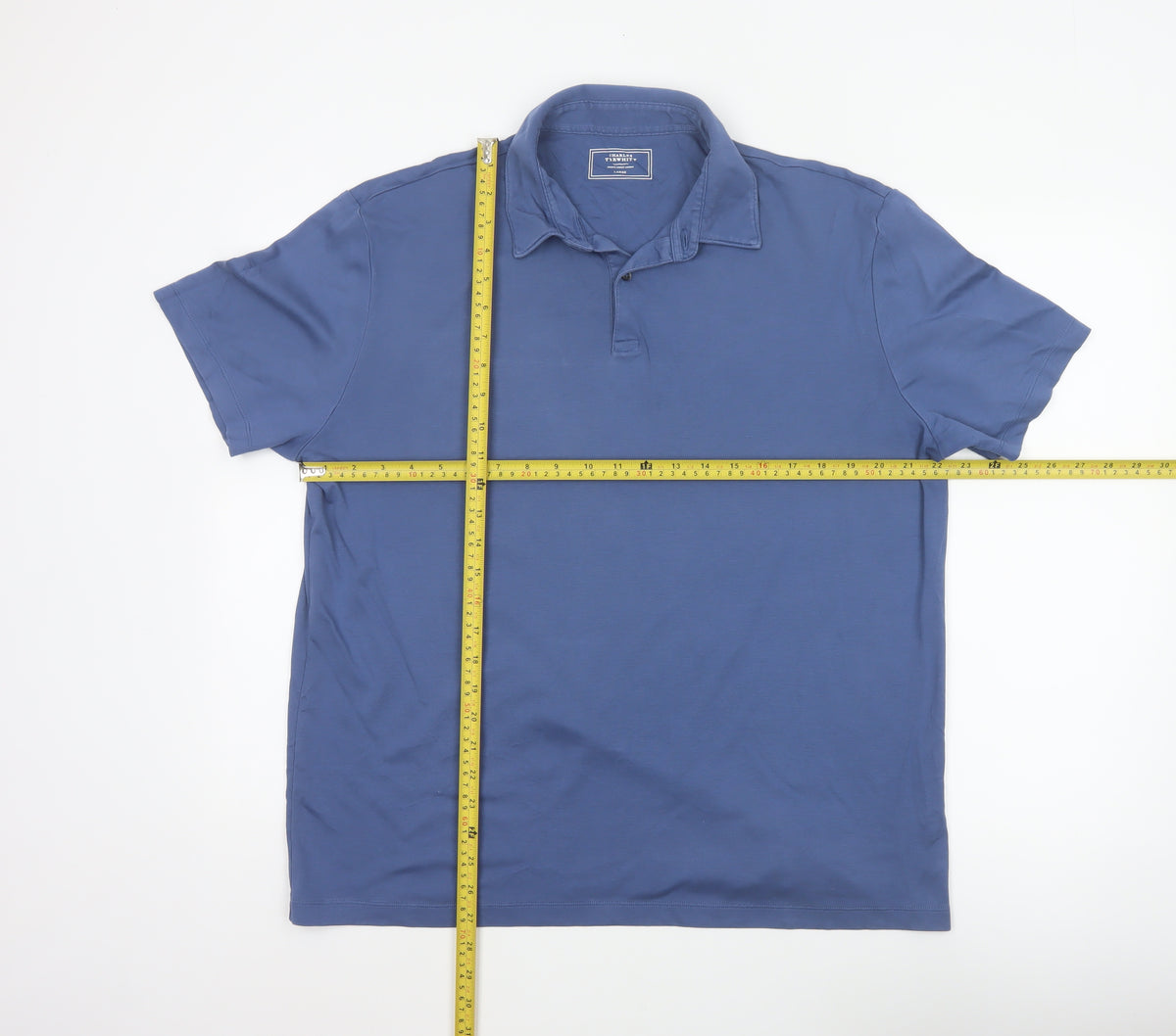 Charles Tyrwhitt Men’s Blue Large 100% Cotton Short Sleeve Polo Shirt