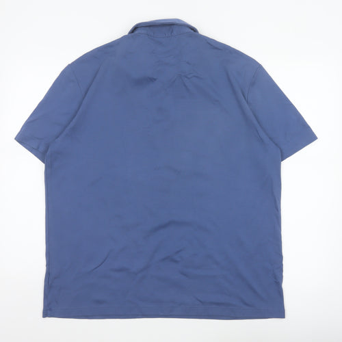 Charles Tyrwhitt Men’s Blue Large 100% Cotton Short Sleeve Polo Shirt
