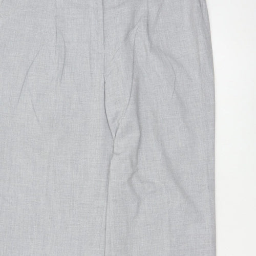 Next Women Grey Size 14 Petite Tailored Straight Leg Dress Trousers