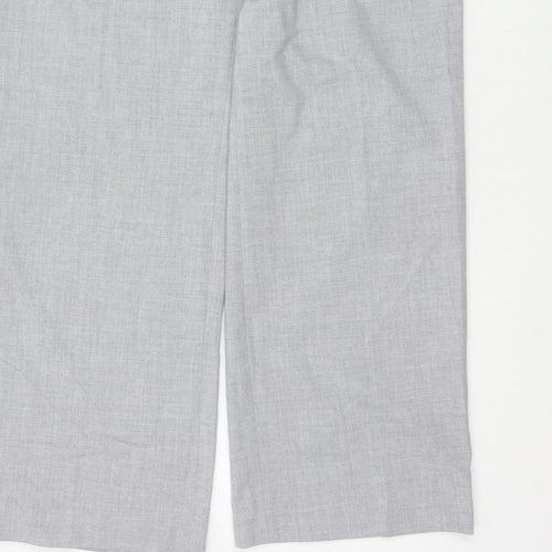 Next Women Grey Size 14 Petite Tailored Straight Leg Dress Trousers