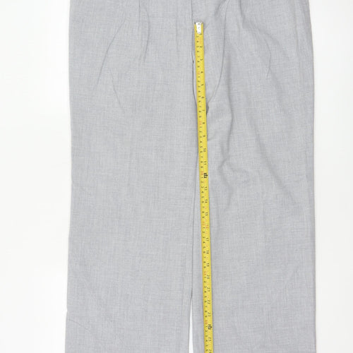 Next Women Grey Size 14 Petite Tailored Straight Leg Dress Trousers