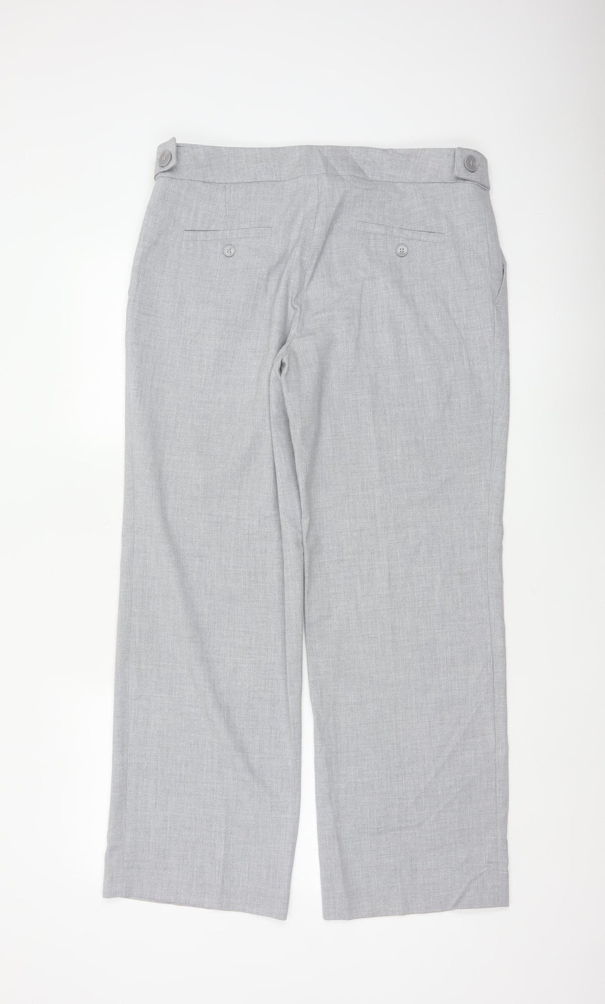 Next Women Grey Size 14 Petite Tailored Straight Leg Dress Trousers