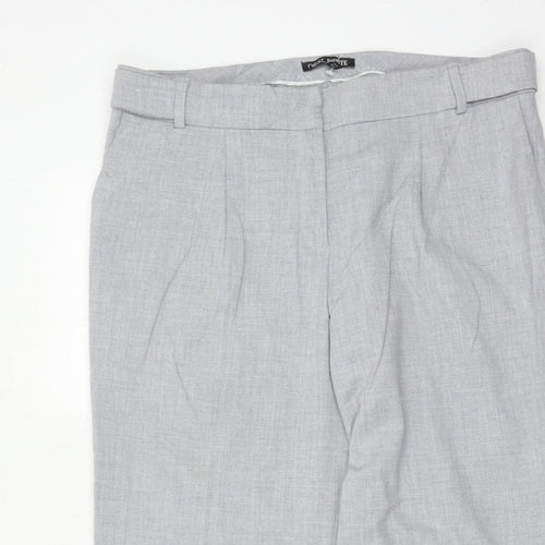 Next Women Grey Size 14 Petite Tailored Straight Leg Dress Trousers