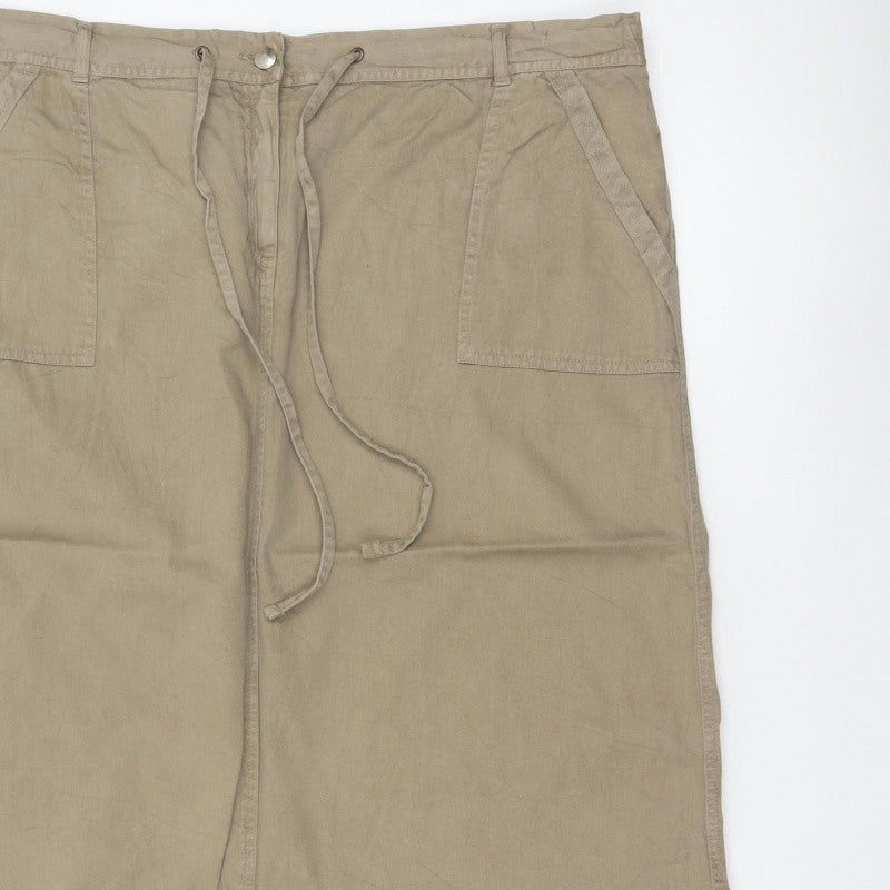 Additional view of Bonmarché Women Beige UK 20 Long Cargo Skirt Drawstring Pockets