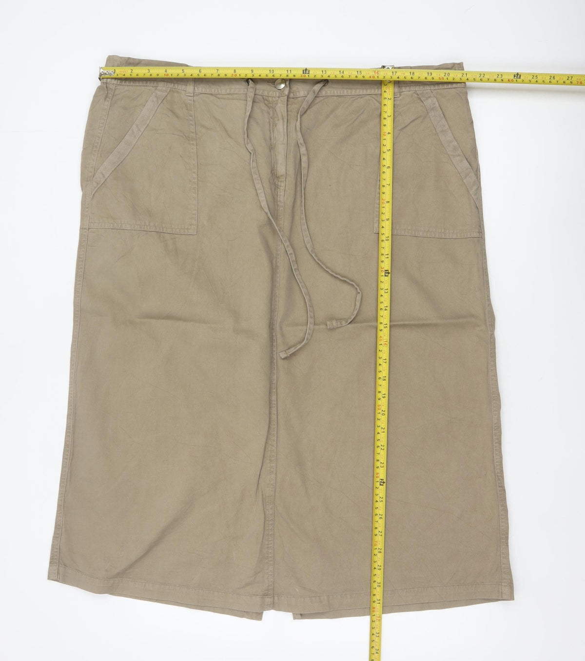 Brand and care label for Bonmarché Women Beige UK 20 Long Cargo Skirt Drawstring Pockets