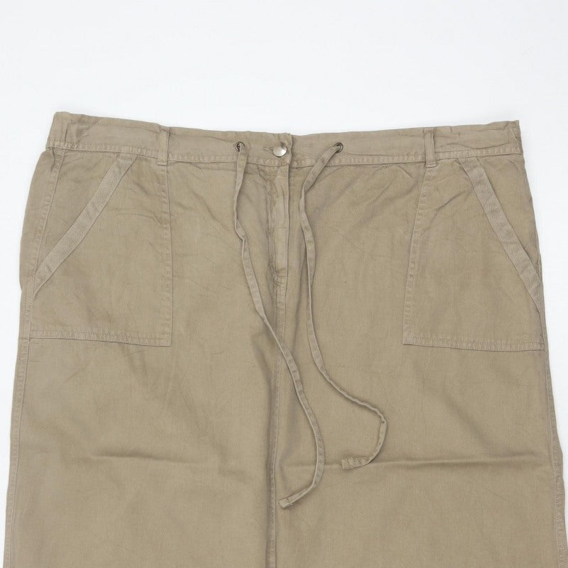 Additional view of Bonmarché Women Beige UK 20 Long Cargo Skirt Drawstring Pockets