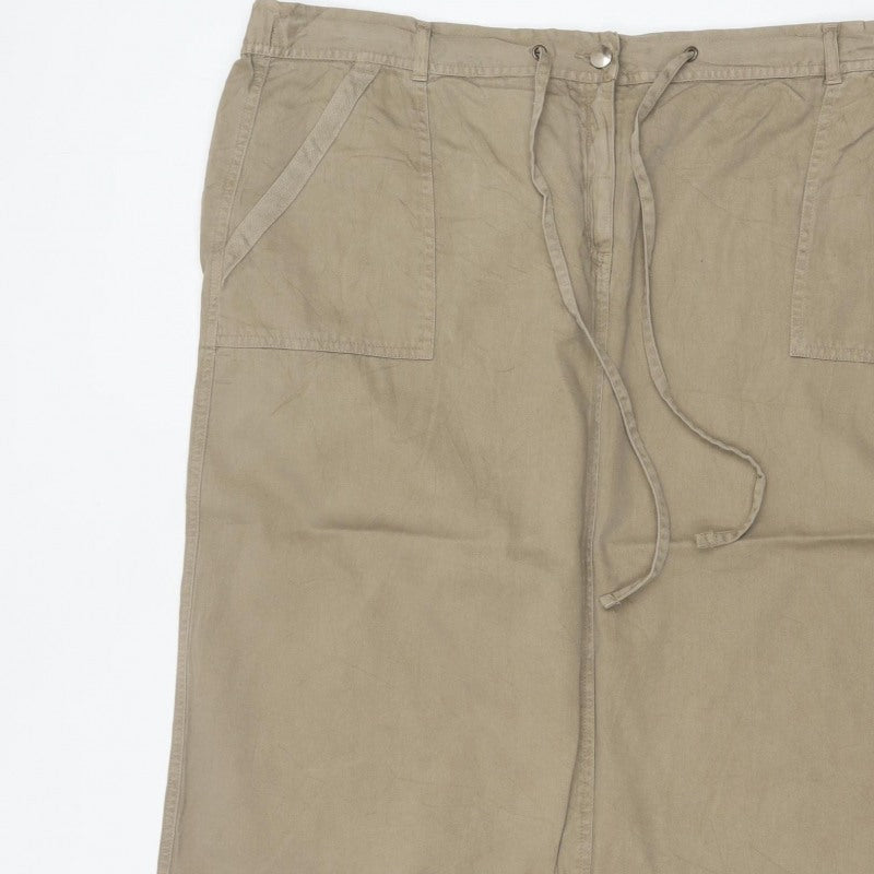 Additional view of Bonmarché Women Beige UK 20 Long Cargo Skirt Drawstring Pockets