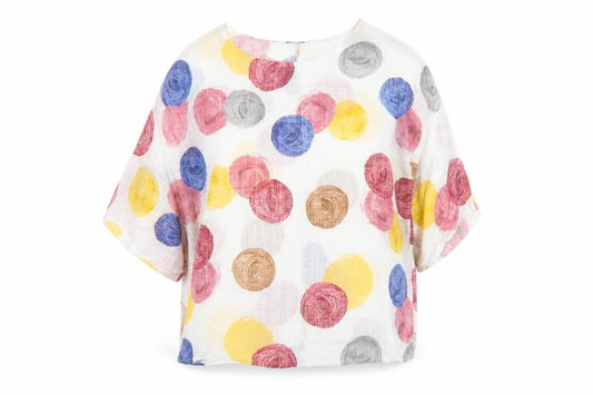 Izabel London Women Multicoloured UK 10 Floral Cotton Blend Tunic Blouse