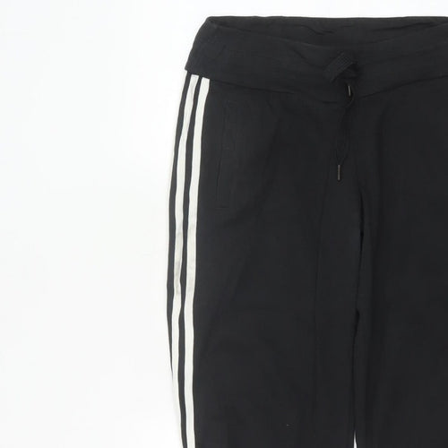 Adidas Women Black UK 8 Capri Jogger Track Pants Climalite Cotton