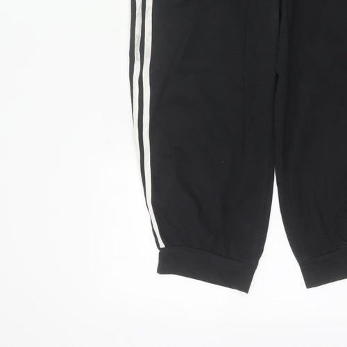 Adidas Women Black UK 8 Capri Jogger Track Pants Climalite Cotton