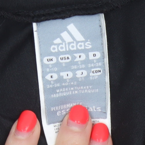 Adidas Women Black UK 8 Capri Jogger Track Pants Climalite Cotton