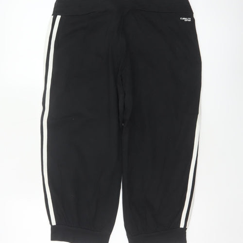 Adidas Women Black UK 8 Capri Jogger Track Pants Climalite Cotton