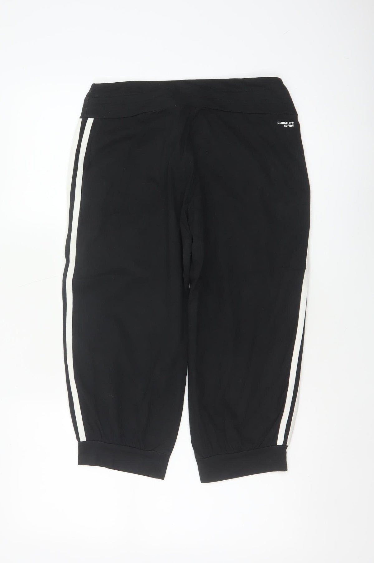 Adidas Women Black UK 8 Capri Jogger Track Pants Climalite Cotton
