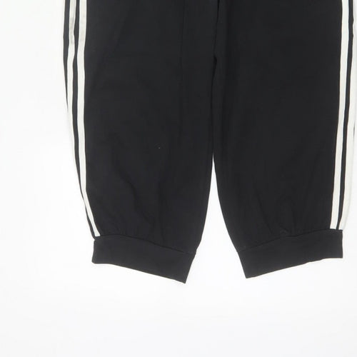 Adidas Women Black UK 8 Capri Jogger Track Pants Climalite Cotton