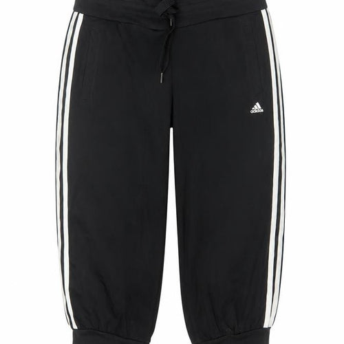 Adidas Women Black UK 8 Capri Jogger Track Pants Climalite Cotton