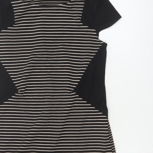 Dorothy Perkins Women Black White Stripe Off Shoulder Bodycon Dress UK 10